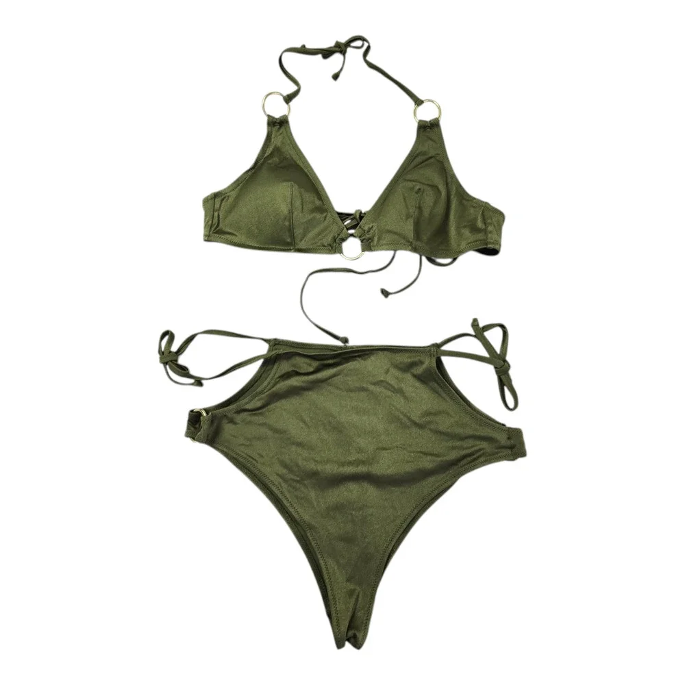 H & M Swimsuit 12 Brown Two-Piece